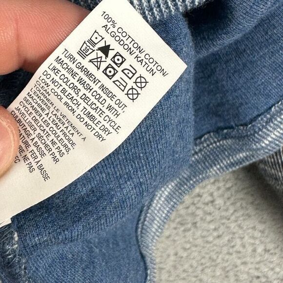 Lucky Brand Sweater Adult XL Blue Gray Henley Colorblock Sweatshirt Heather Mens - Picture 6 of 9